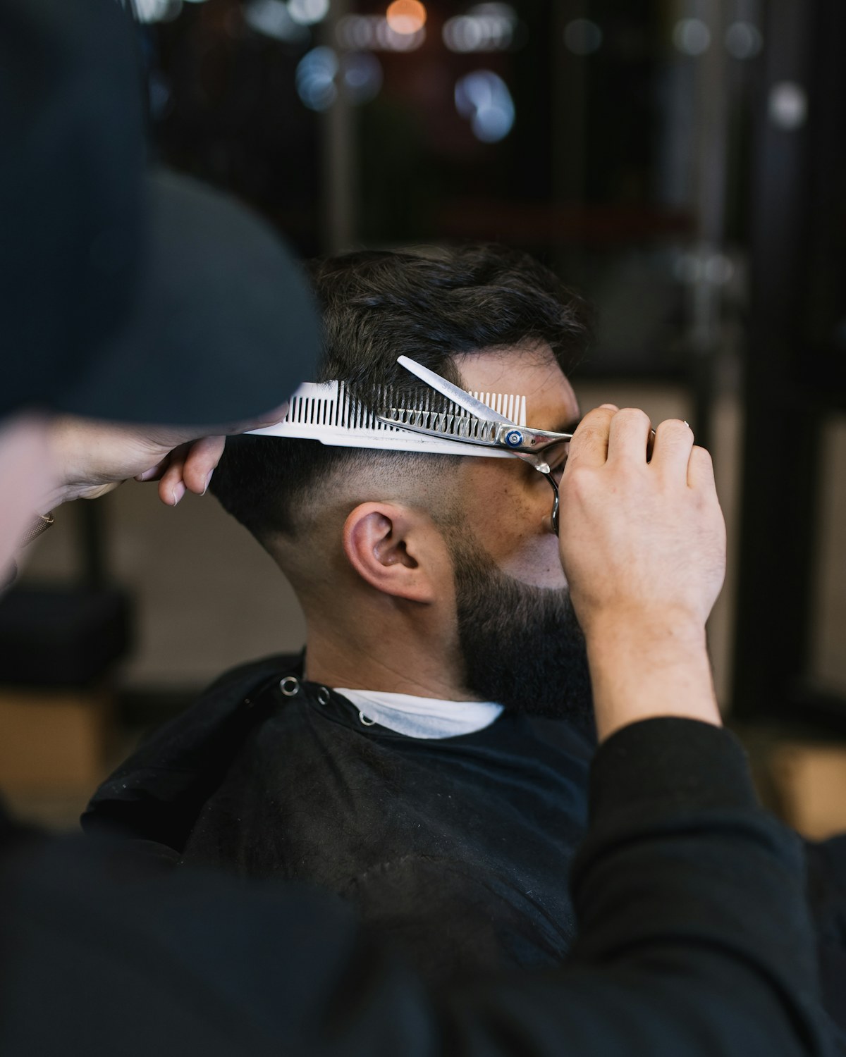 Scissor work over the ear